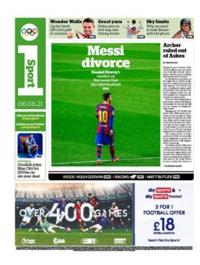 Diario iPaperSport (Inglaterra) - “Divorcio de Messi”.