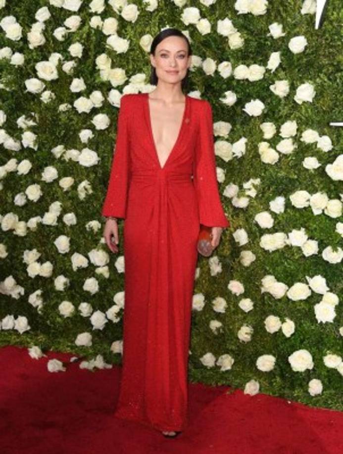 Ni siquiera la cancelación de su serie 'Vynil' detuvo a Olivia Wilde. La presentadora, que está haciendo su debut en Broadway este mes en la obra '19842 , destelló en un vestido de manga larga color rojo con un escote pronunciado.