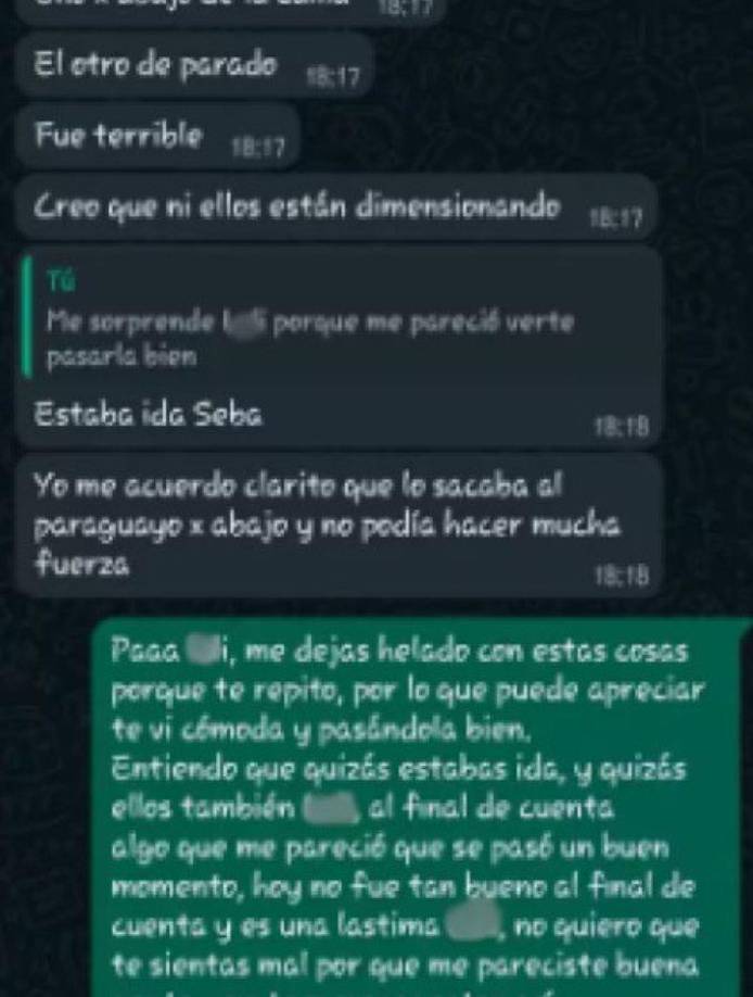 El portero Sosa se mostró asombrado luego de que la periodista le señaló que había sido abusada supuestamente por los otros tres jugadores de Vélez.