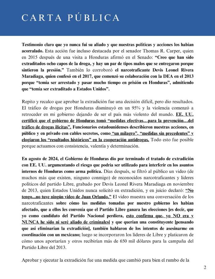 Juan Orlando Hernández atiza contra el gobierno por eliminar la extradición