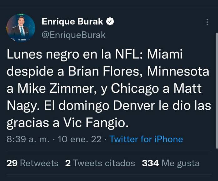En la NFL se han registrado este lunes varios despidos en los banquillos. Brian Flores es uno de ellos.