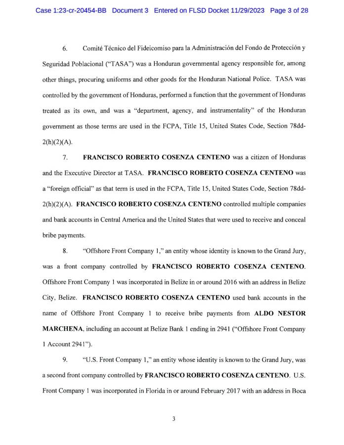 Fiscalía de EUA: Roberto Cosenza usó dos empresas fachada para lavado