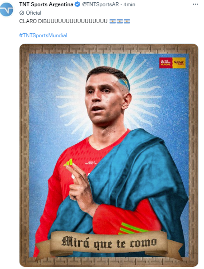 TNT Sports de Argentina alabó al Dibu Martínez, quien atajó dos penales.