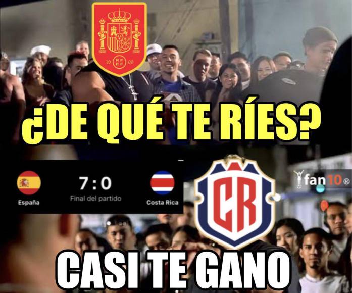 Los memes se burlan de Costa Rica tras ser goleada por España