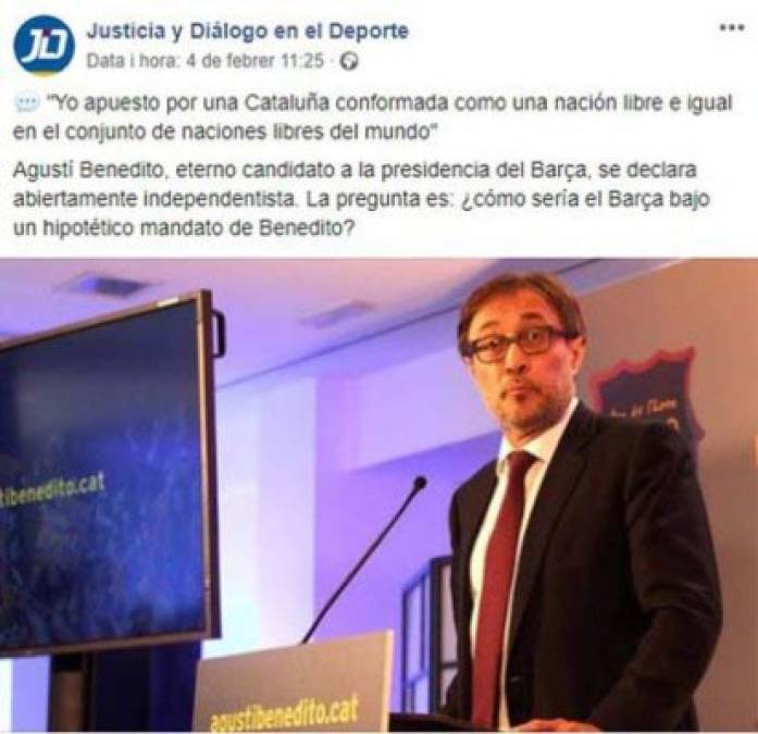 Agustí Benedito, en su momento candidato a la presidencia del Barcelona, también fue señalado en las redes sociales por las empresas que contrató Bartomeu.