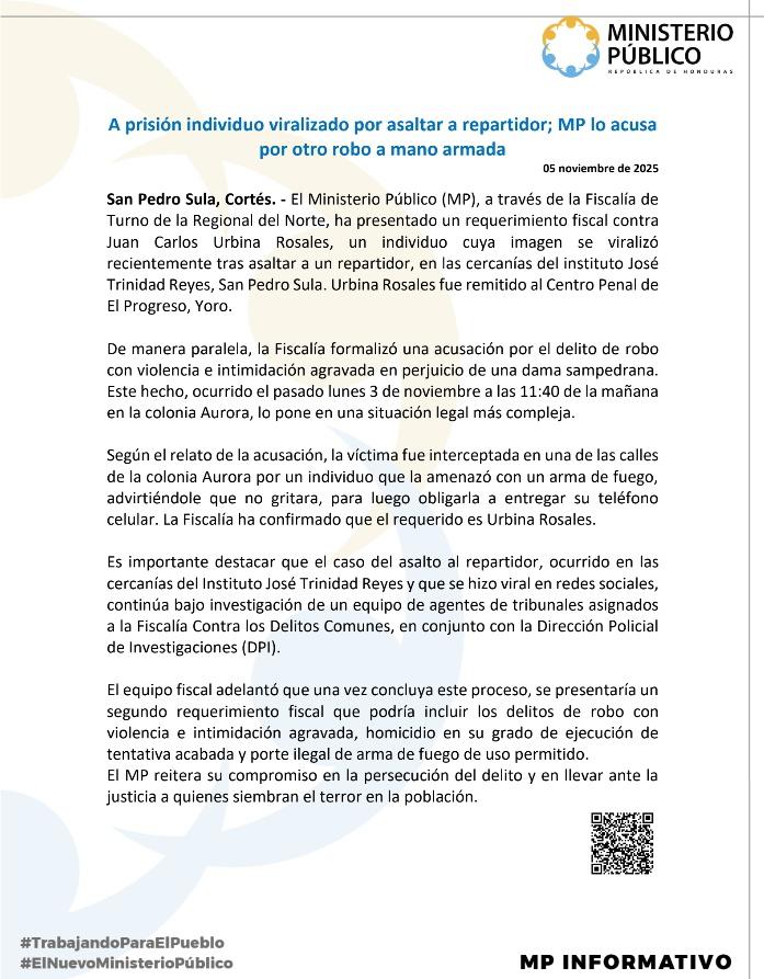 Giro inesperado: envían a prisión a “El Burro” por asalto a una mujer, no por el caso del repartidor