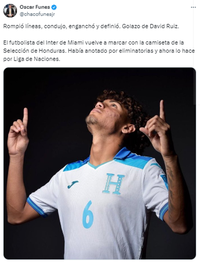 “Rompió líneas, condujo, enganchó y definió. Golazo de David Ruiz”.