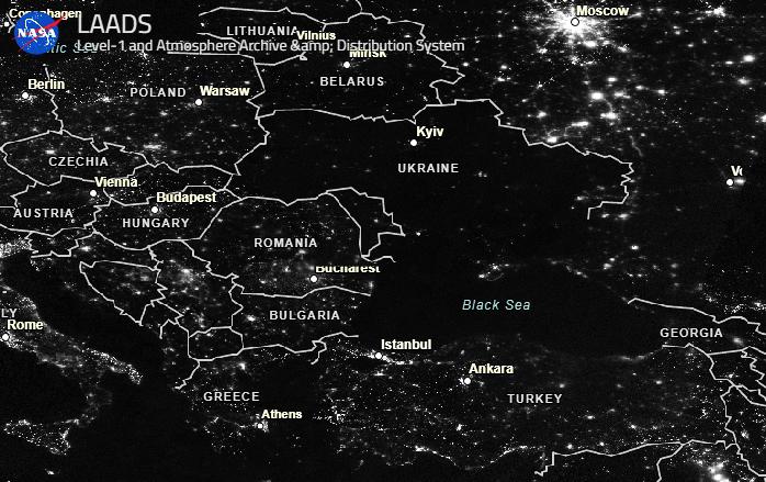 La NASA muestra una Ucrania a oscuras en tan solo 21 días de invasión rusa