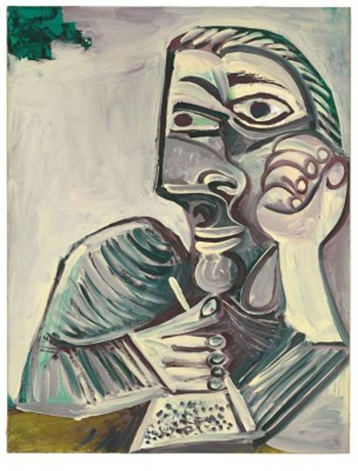 Arte. Subasta para el Museo Nader. “Buste d’homme écrivant” (1971), de Pablo Picasso, en la exposición “Great Masterpieces” en Miami.
