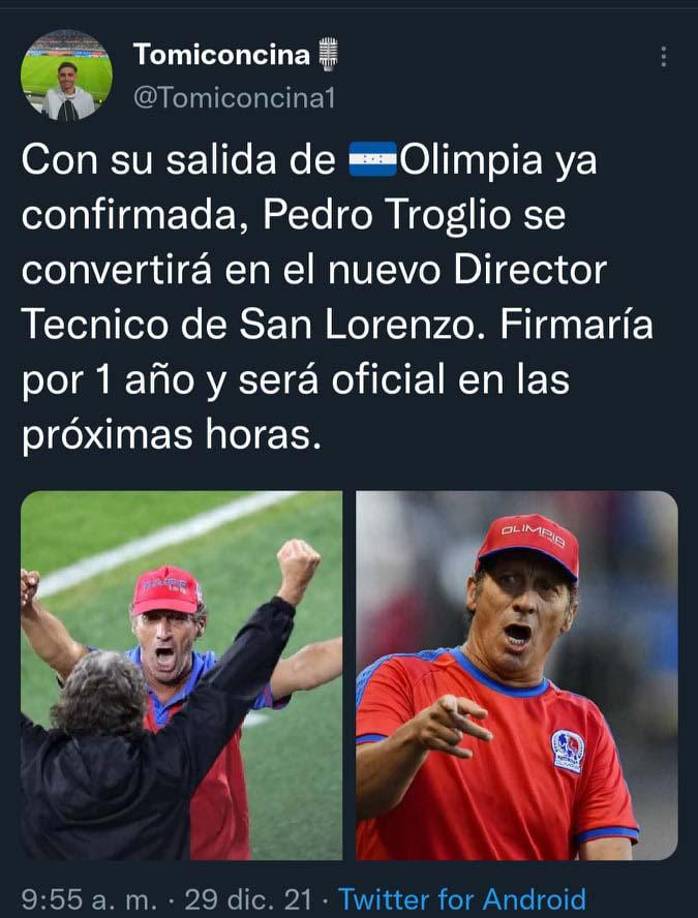 ¿Cómo se dio? Esto dicen en Argentina sobre Troglio y su llegada a San Lorenzo