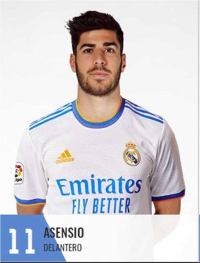 Marco Asensio - El delantero español con el número 11 en el Real Madrid, el dorsal que antes llevaba Gareth Bale.