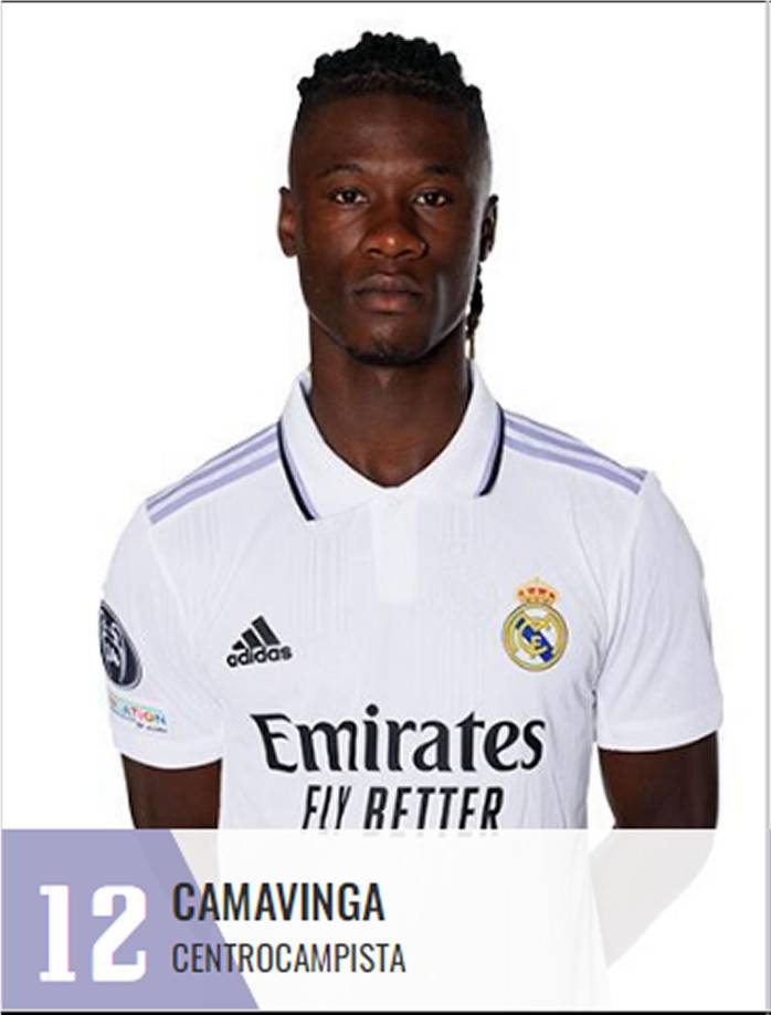 Eduardo Camavinga - El joven centrocampista francés ha cambiado de número y ahora usará el 12 que dejó vacante Marcelo, después de 15 años. El ex jugador del Rennes lució la temporada pasada el 25, pero ha optado por cambiarla en la presente.