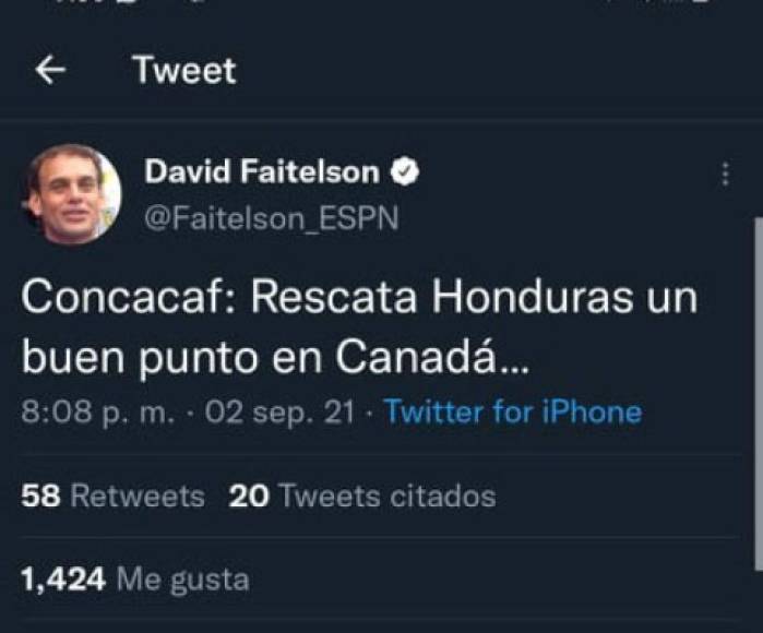 El periodista David Faitelson señaló que Honduras rescató un buen punto.