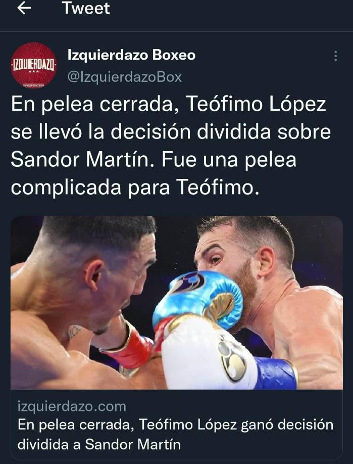 Muchos medios internacionales señalan que fue una pelea complicada la de la noche del sábado.