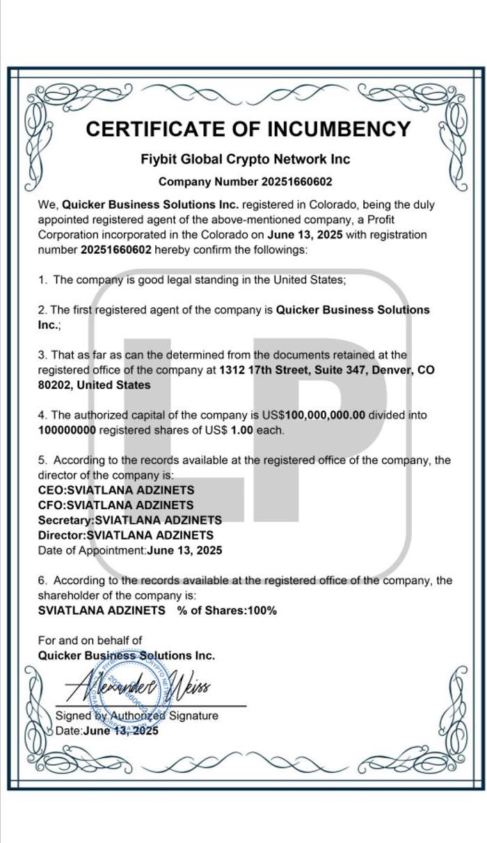 El documento donde aparece como responsable de la empresa Sviatlana Adzinets.