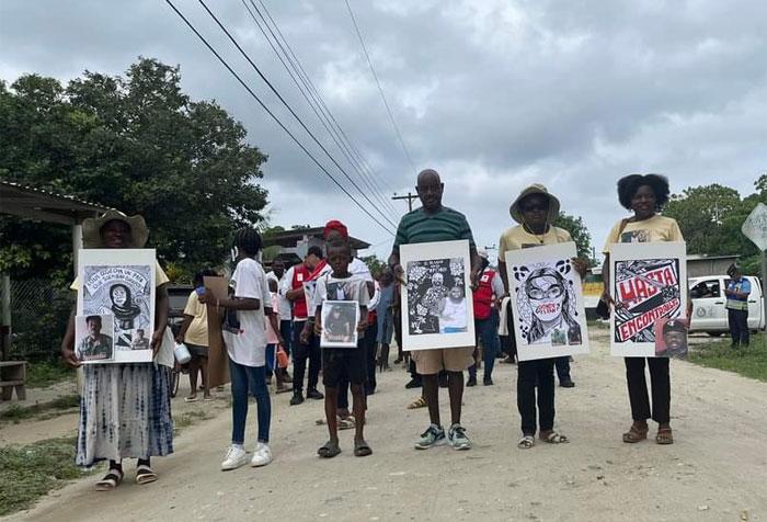 Con marcha piden se esclarezca caso de garífunas desaparecidos en Triunfo de la Cruz