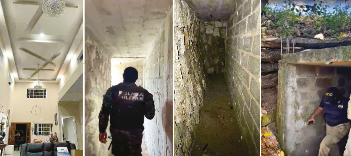 En su casa de la aldea Los Horcones, Santos Orellana tenía un túnel en construcción reforzado y preparado con ventilación, luz eléctrica y tenía salida a un predio baldío.