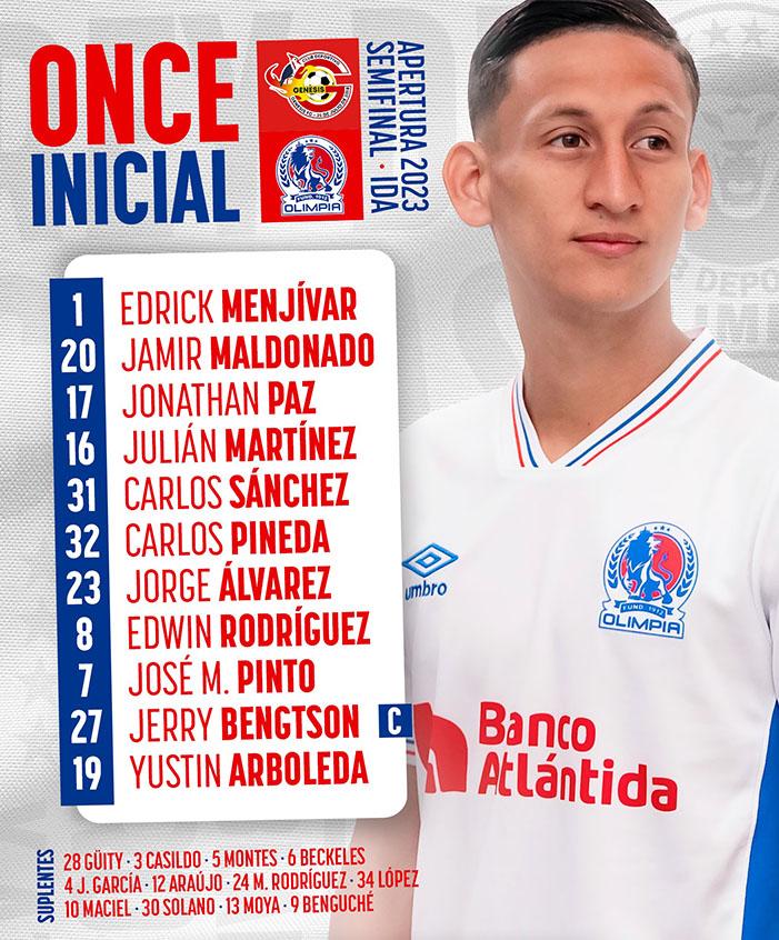 El 11 titular del Olimpia.