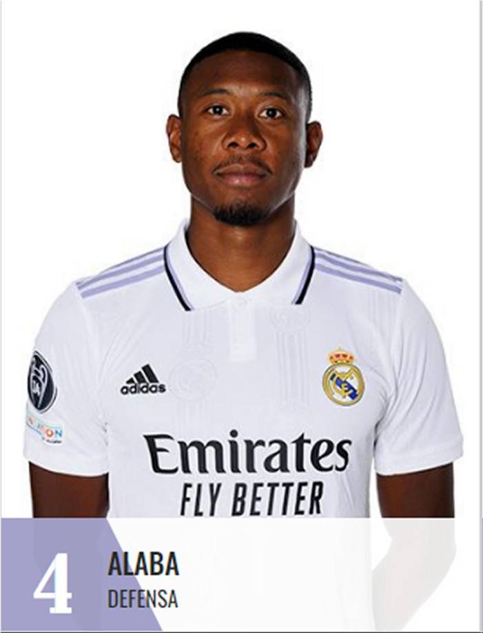 David Alaba - El defensa austriaco seguirá usando el dorsal que heredó de Sergio Ramos.