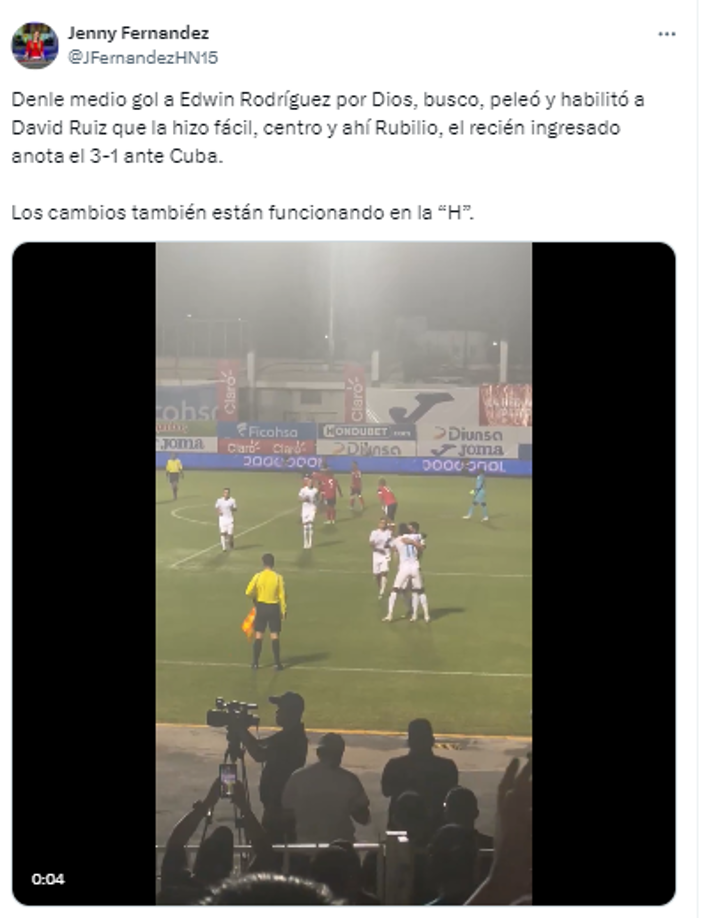 Jenny Fernández de Diez TV opinó sobre el tercer gol de Honduras.