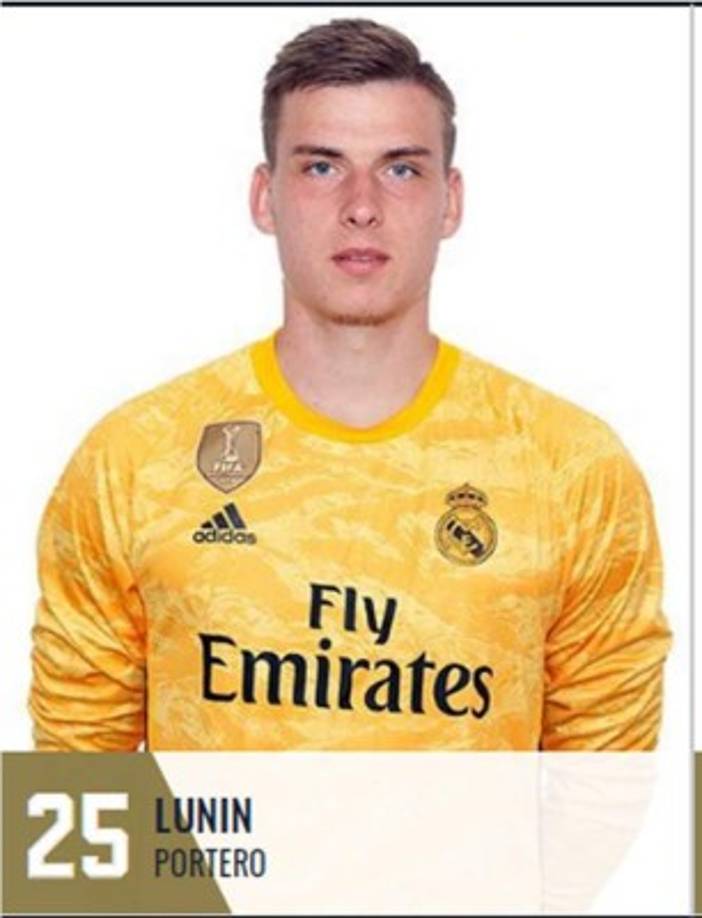 Andriy Lunin - El portero ucraniano ha recibido el dorsal 25 en el Real Madrid.