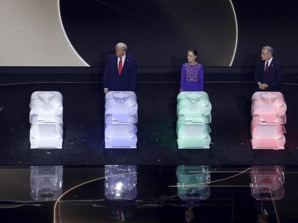 El presidente de Estados Unidos, Donald Trump, la presidenta de México, Claudia Sheinbaum y el primer ministro de Canadá, Mark Carney.