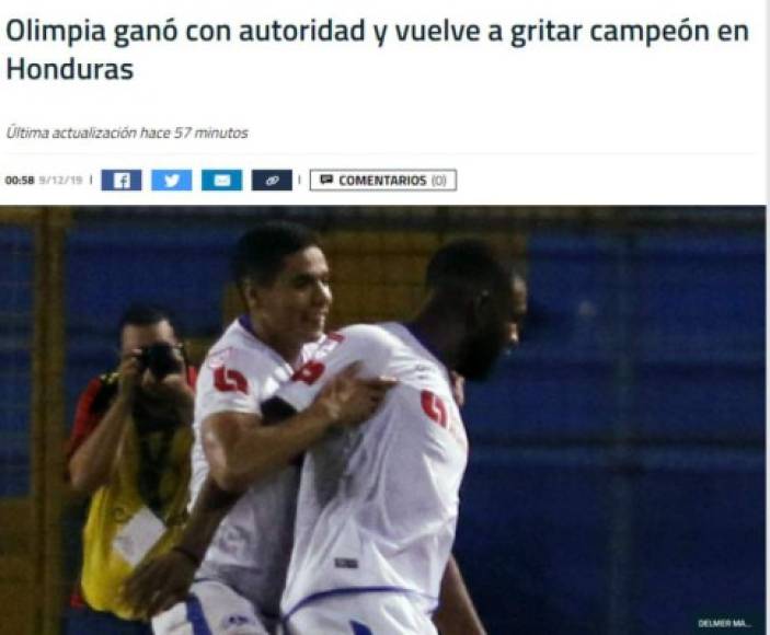 Goal México - 'Olimpia ganó con autoridad y vuelve a gritar campeón en Honduras'.