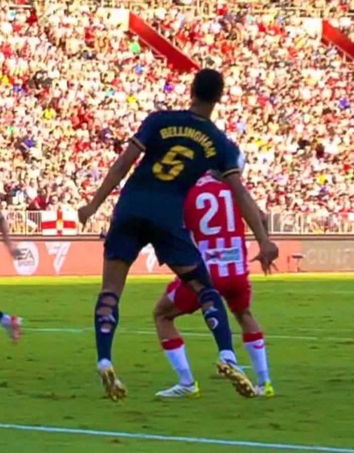 La mano que pidieron de Jude Bellingham en su gol ante Almería.