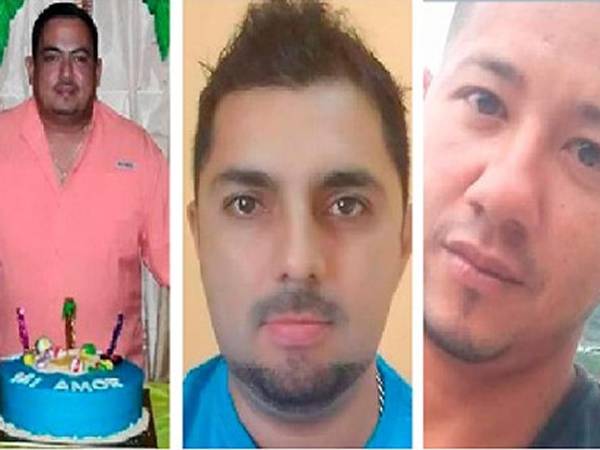 Víctimas: Marco Tulio Tróchez, Keneth Hurtado y Dennis Canales.