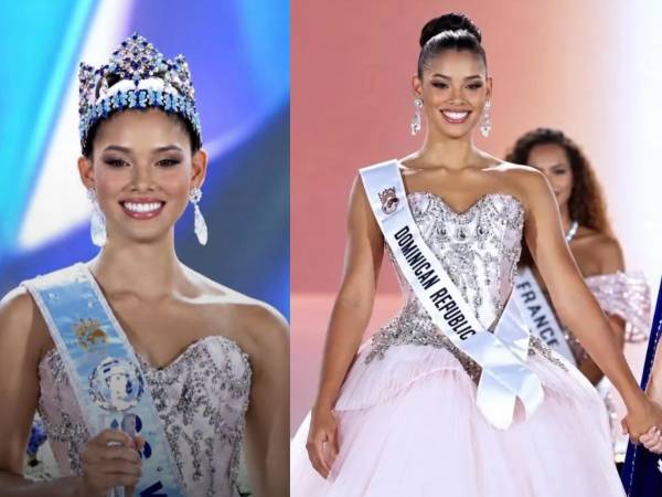 La docente y comunicadora dominicana Joheirry Mola al momento de ganar la corona de Miss Mundo 2026 este sábado, tras imponerse en la final a la española Elisabeth Reynés, en una gala celebrada en la ciudad costera de Nha Trang (Vietnam).