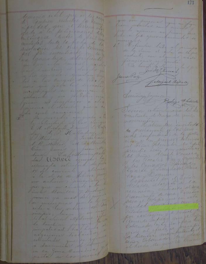 Acta de creación de la directiva del Instituto de Cortés.