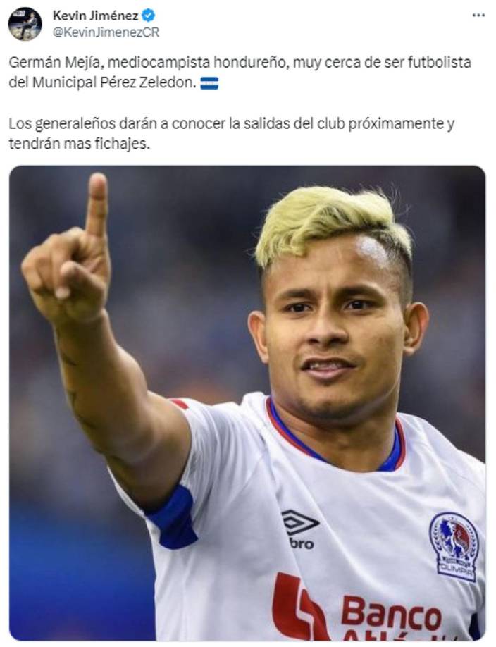 Germán Mejía - ‘El Patón‘ está siendo vinculado con el Pérez Zeledon de Costa Rica, pese a los rumores que lo ubican en Motagua para el siguiente torneo.
