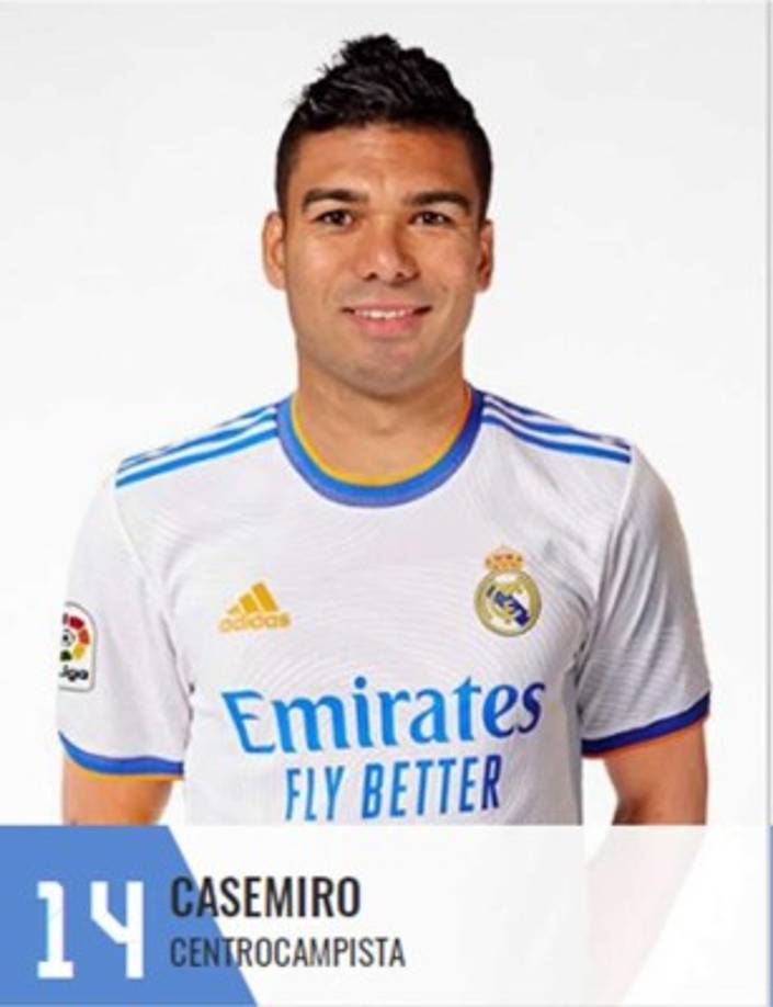 Casemiro - El mediocampista brasileño con el número 14 en el Real Madrid.
