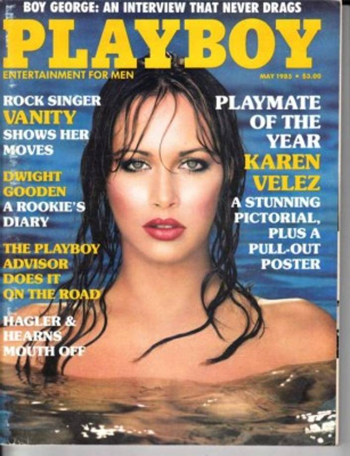 En abril de 1985, Karen Velez se convirtió en la primera hispana en ser escogida como Playmate del año.