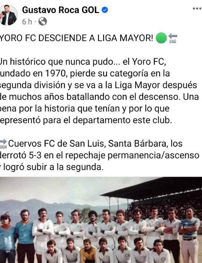 Yoro FC se mantuvo por muchos años en el Ascenso y no pudo conseguir el jugar en primera división. Hoy, el equipo formará parte de la tercera categoría del fútbol hondureño. 