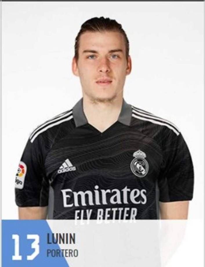 Andriy Lunin - El portero ucraniano con el número 13 en el Real Madrid.