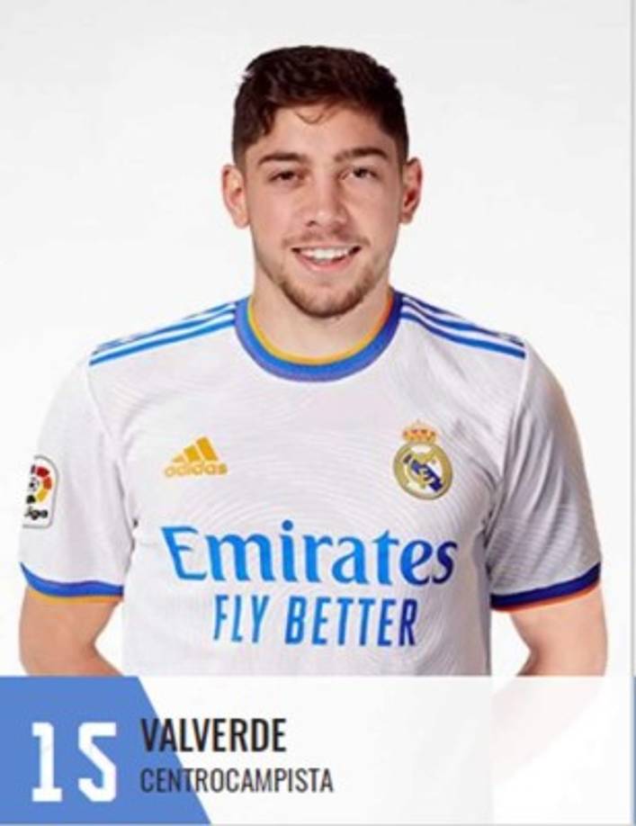 Fede Valverde - El mediocampista uruguayo con el número 15 en el Real Madrid.