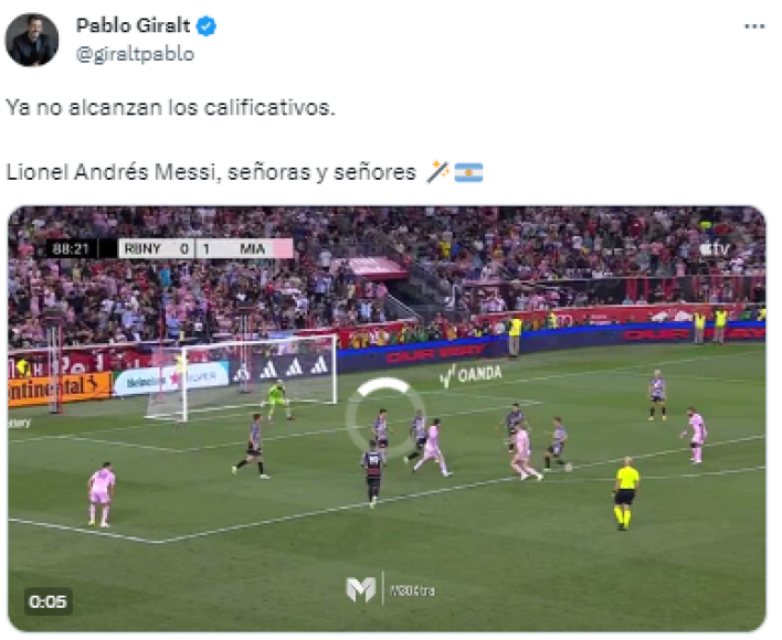 Pablo Giralt, periodista argentino: “Ya no alcanzan los calificativos. Lionel Andrés Messi, señoras y señores”.