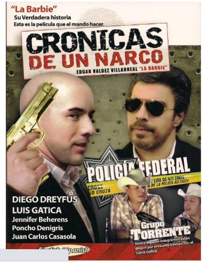 Meses más tarde salió la cinta crónicas de un narco. La película relata las aventuras de un traficante de drogas llamado <b>“Edgar Valdivia</b>”, un joven mujeriego de tez blanca y cabello corto que se bate a balazos con policías, pasa sus ratos de ocio en bares de música de banda, entabla negocios con otros capo de la droga y ejecuta a diestra y siniestra a sus rivales.