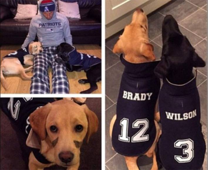 Harry Kane, delantero del Tottenham y fanático de los Patriots de la NFL, les compró camisetas con sus nombres a ‘Brady’ y ‘Wilson’.
