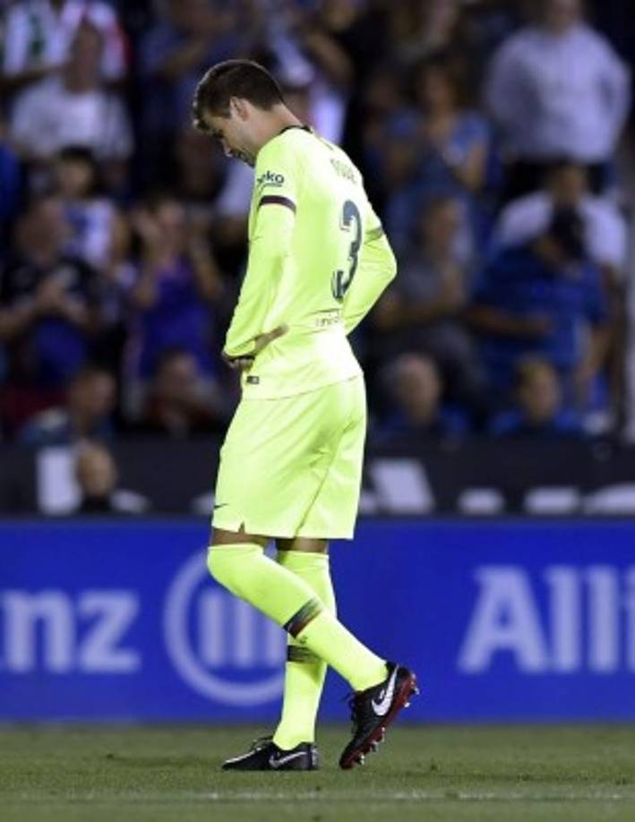 Gerard Piqué cometió un error grave en el segundo gol del Leganés y así se lamentó.