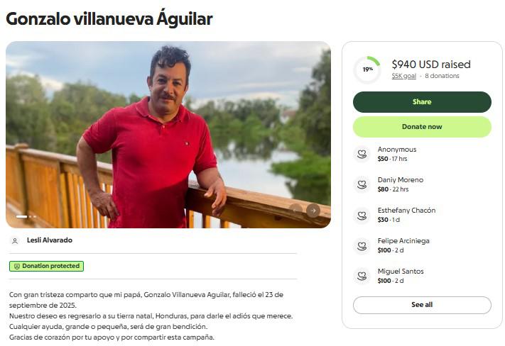 Hondureño muere en Tampa, Florida; familia busca repatriarlo a Santa Bárbara