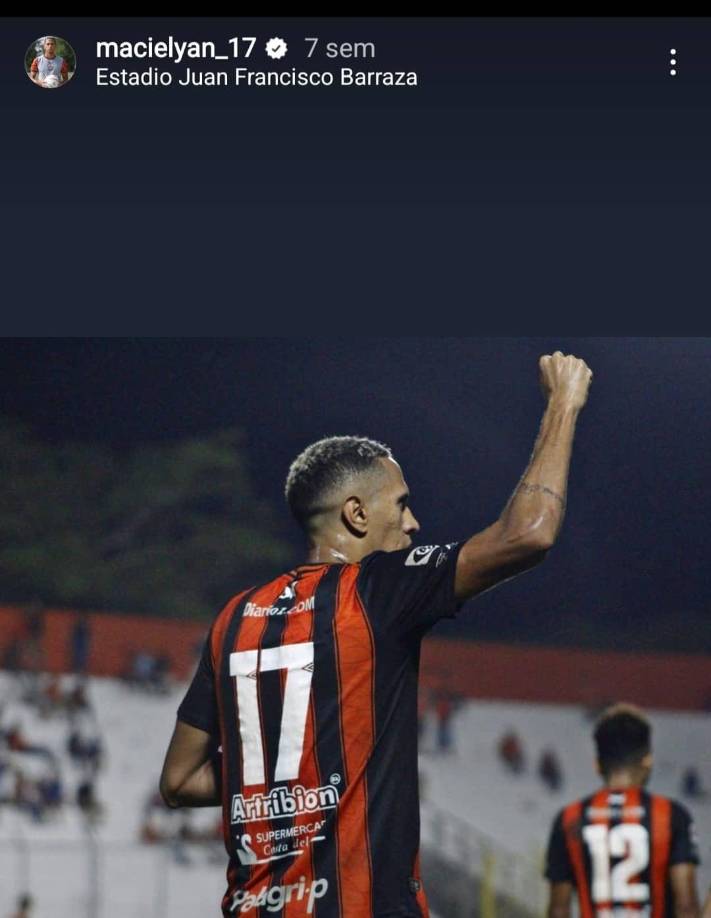 macielyan_17 es la cuenta de Instagram del futbolista brasileño que estaría llegando al Olimpia.