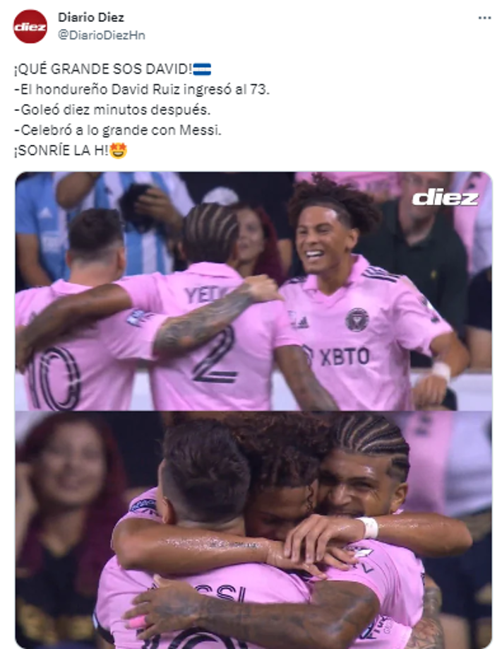 Diario Diez sobre el hondureño: “¡QUÉ GRANDE SOS DAVID!”.