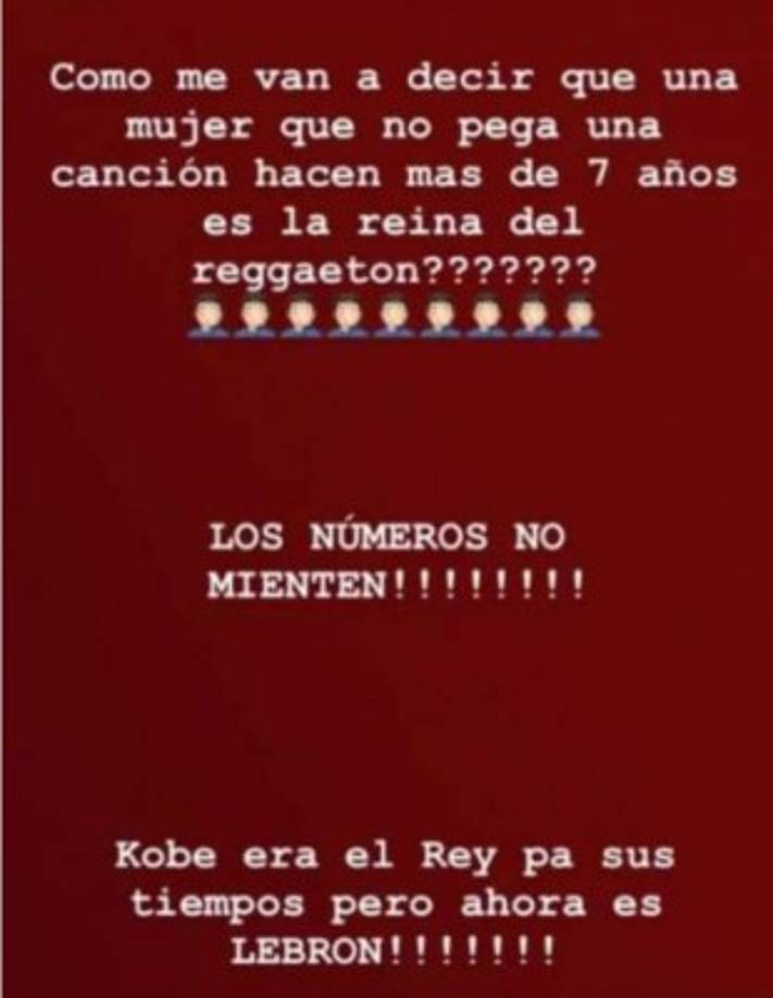 El puertorriqueño Anuel AA escribió en una historia de su cuenta de Instagram que Ivy Queen, la pionera del reggaeton, no merece tener el título de reina, ya que hace más de siete años no le pega una canción.