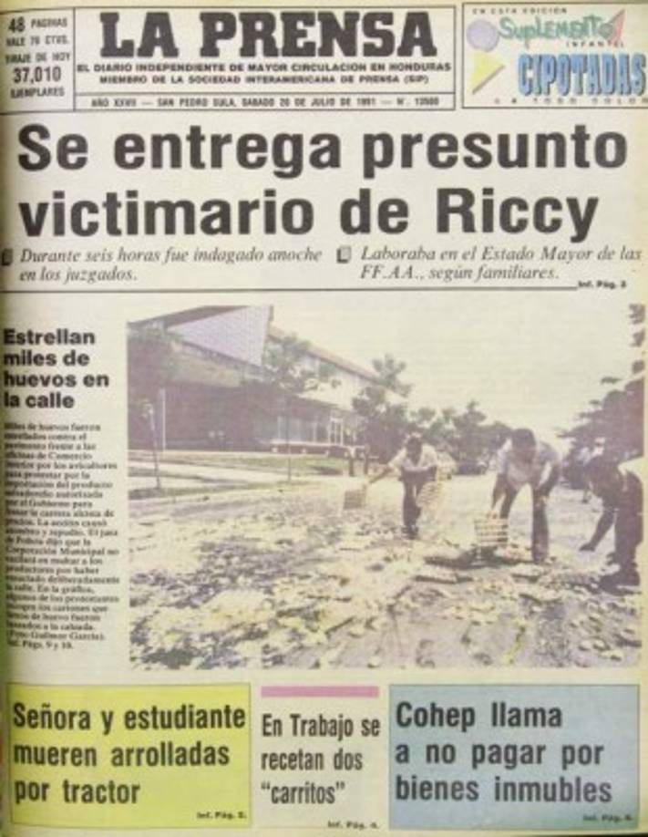 La complicidad de los militares impidió una verdadera justicia para Riccy Mabel. Estuvieron varios años en procesos judiciales, y algunos salieron por vencer la presunción de inocencia y otros por brindar declaraciones confusas que empantanaron el caso. Hasta el FBI de EEUU intervino en este horrendo crimen.