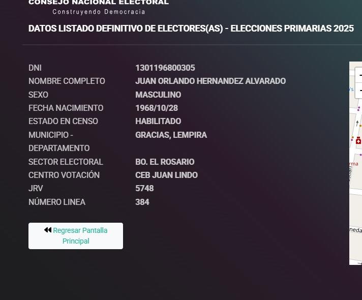 Juan Orlando está habilitado para votar en las elecciones primarias