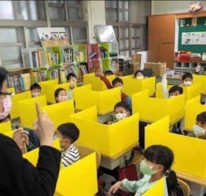 Así reciben clases los alumnos más pequeños de China.