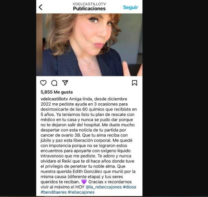 Verónica del Castillo tras polémica sobre Rebecca Jones: “No soy una oportunista”