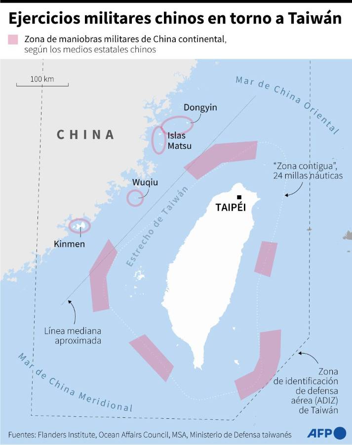 EEUU reclama a China “contención” ante maniobras cerca de Taiwán